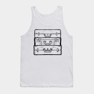 Travel Suitcase Cartoon Tank Top